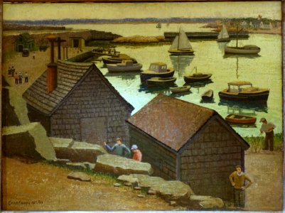 Pigeon Cove, by Emma Fordyce Macrae, c. 1930, oil on burlap - Cape Ann Museum - Gloucester, MA - DSC01015
