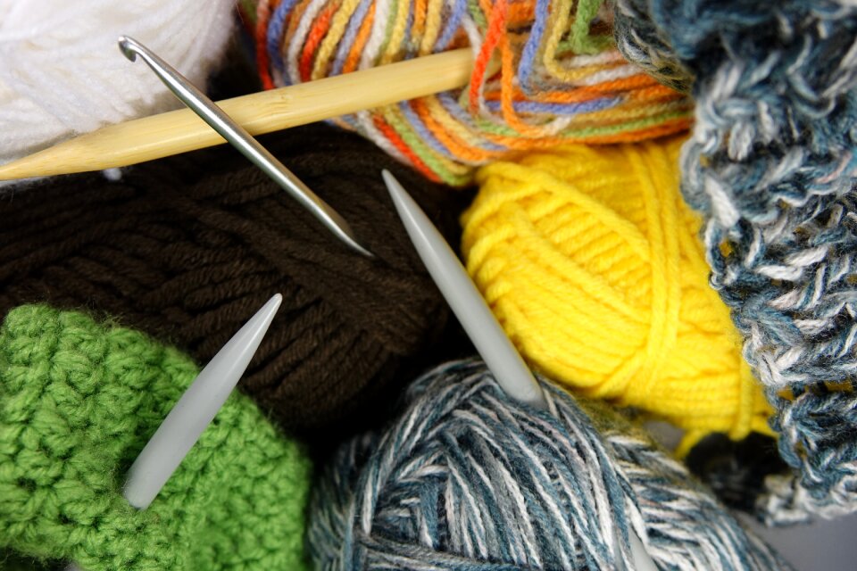 Hand labor knitting needles colorful
