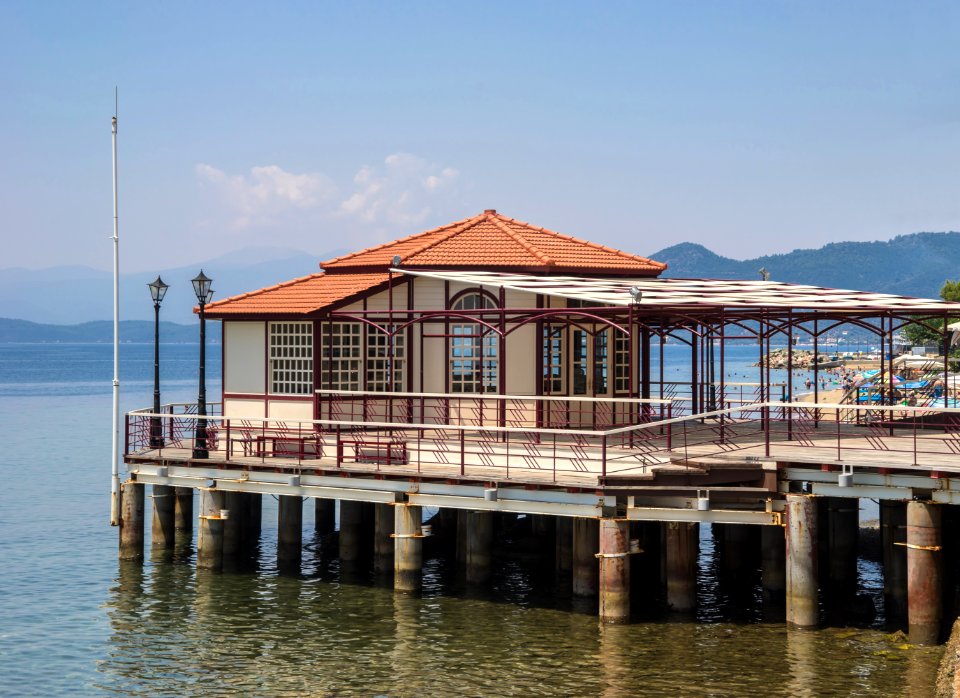 Pier kiosk Loutra Edipsos Euboea Greece