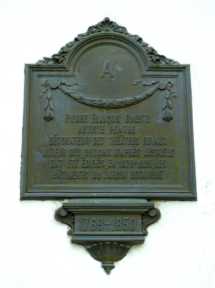 Pierre François Gineste plaque - Le Botanique - Botanical Garden of Brussels - Brussels, Belgium - DSC06681