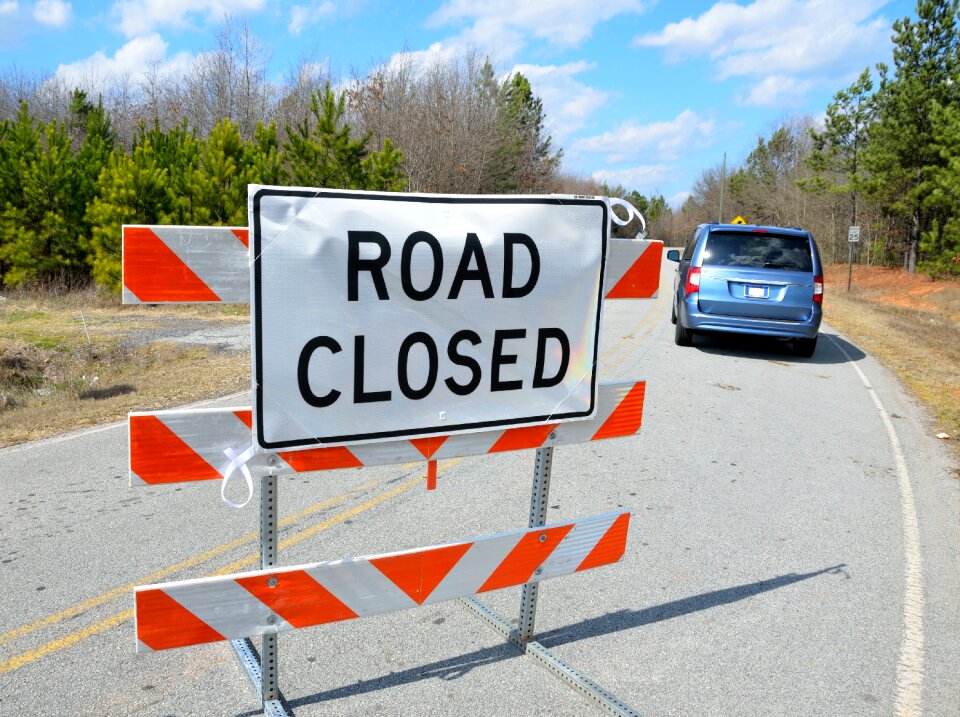 Closed street warning