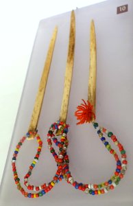 Pin, Dao Lan Ten, Quang Ninh, 1983, bone with beads - Vietnamese Women's Museum - Hanoi, Vietnam - DSC03987