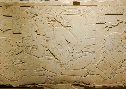 Pierre de l'autosacrifice, détail, exposition "Mayas", Musée du Quai Branly, Paris