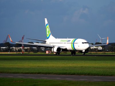 PH-GUA Transavia Boeing 737-800, 11Aug2014, landing at Schiphol (AMS - EHAM), The Netherlands