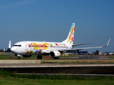 PH-HZJ Sunweb, I love Summer Boeing 737-8K2(WL) at Schiphol (AMS - EHAM), The Netherlands, 16may2014, pic-1
