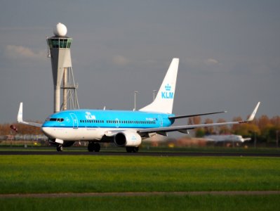 PH-BGD KLM Royal Dutch Airlines Boeing 737-7K2 takeoff from Polderbaan, Schiphol (AMS - EHAM) at sunset, pic1 photo