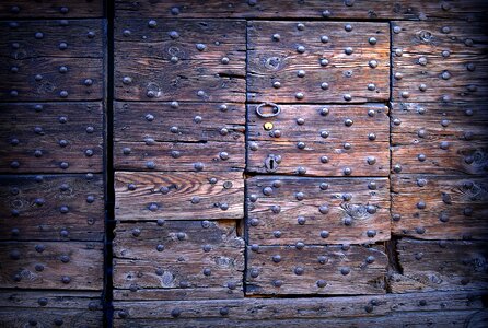 Door rivet wooden beams photo