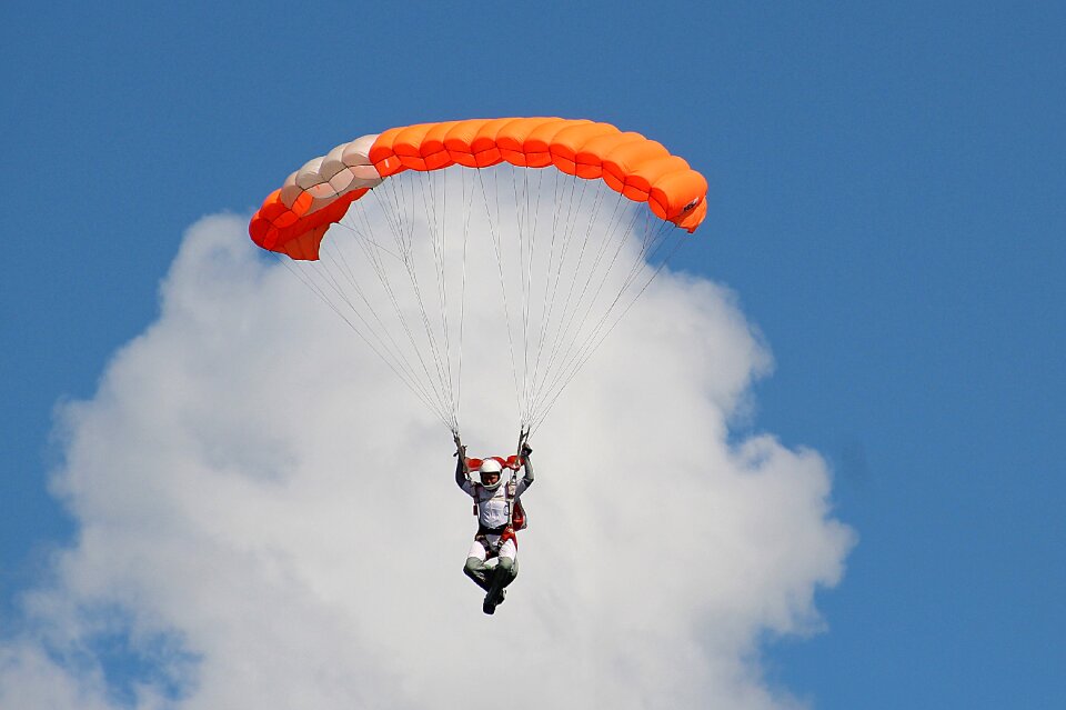 Blue paragliding sky