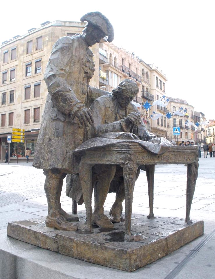 Salamanca - Plaza del Poeta Iglesias, Monumento a Alberto Churriguera y al Conde Francos