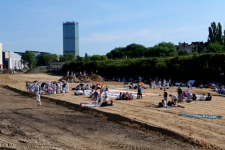 Sand im Getriebe protest A100 Treptower Park 2021-06-05 04