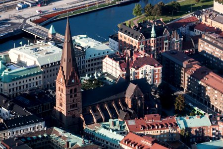 Sankt Petri kyrka–flygbild 06 september 2014