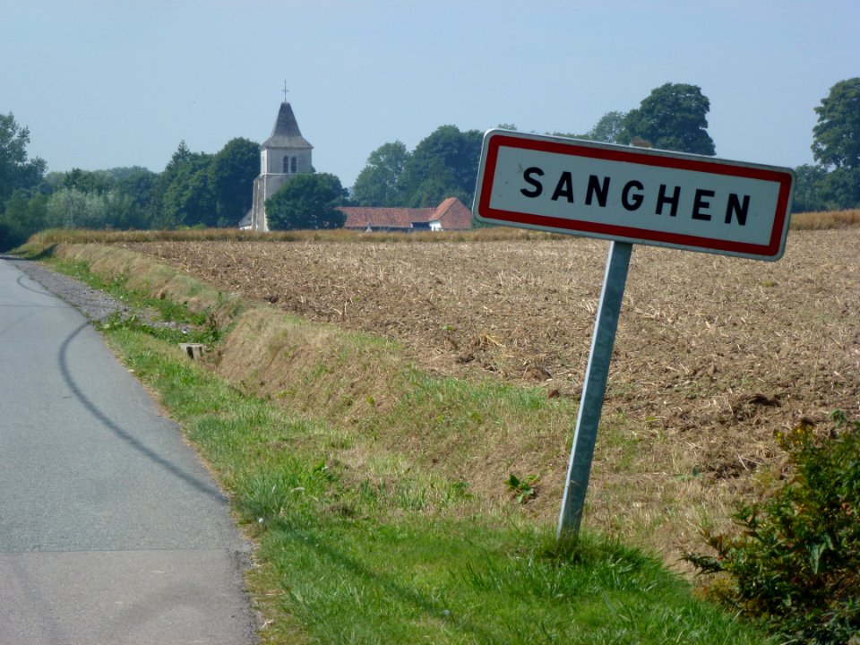 Sanghen (Pas-de-Calais) city limit sign