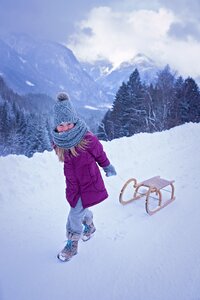 Girl toboggan slide