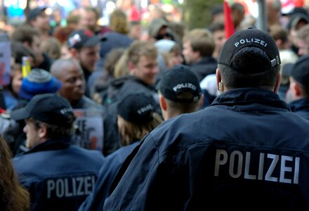 Police demonstration hamburg