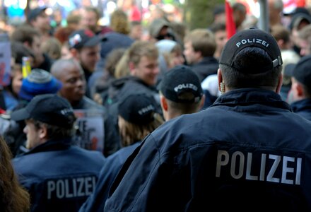 Police demonstration hamburg photo