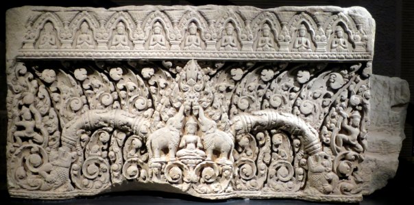 Sandstone lintel from Ta Sel, Cambodia, 11th century, Tokyo National Museum