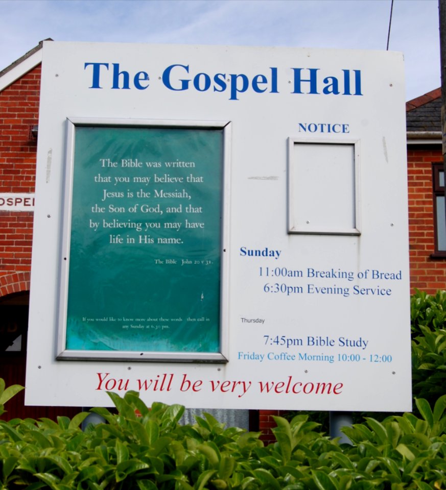 Sandy Lane Gospel Hall, Sandy Lane, Fair Oak (June 2019) (Signboard)