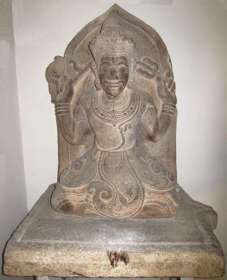 Sandstone sculpture displayed at the Museum of Cham Sculpture without a label I