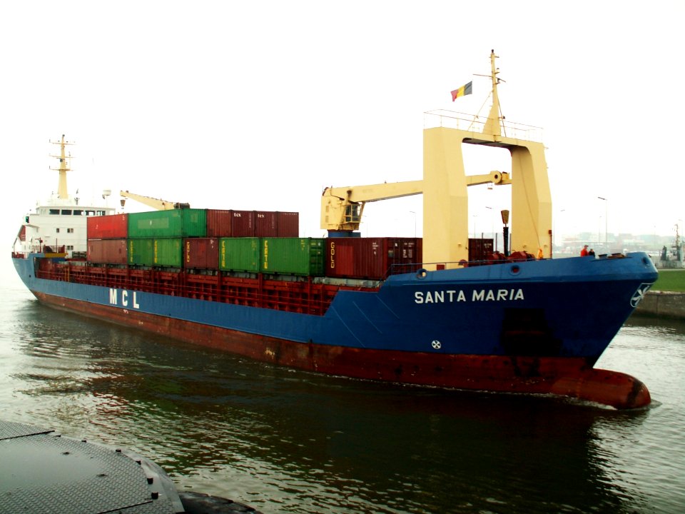 Santa Maria - IMO 8415160, at the Berendrecht lock, Antwerp 27-Jul-2005