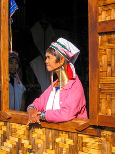 Burma woman extended neck