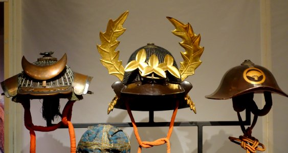 Samurai helmets, No. 1945.31.0001.A - Etnografiska museet - Stockholm, Sweden - DSC01153