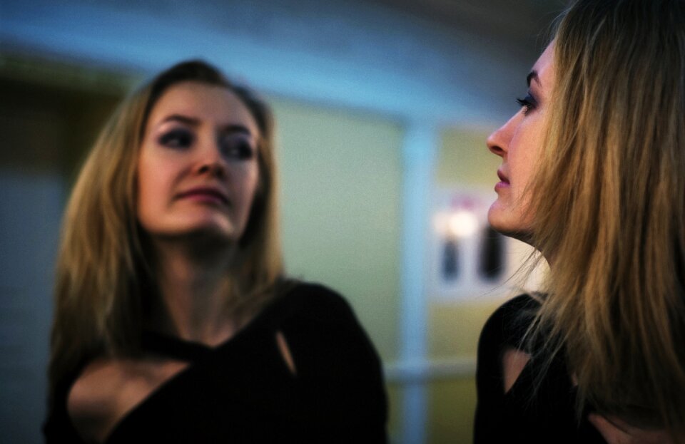 Mirror reflection person