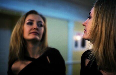 Mirror reflection person