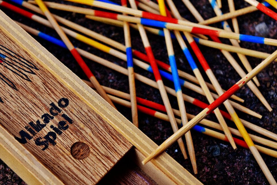 Skill colorful wooden sticks