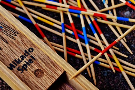Skill colorful wooden sticks photo