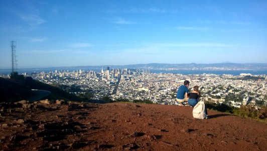 San Francisco skyline view from hill photo