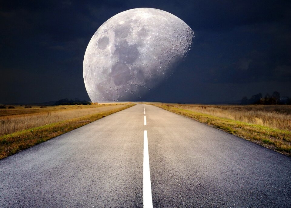 Super moon night night sky