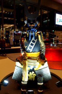 Sanada Masayuki armor (replica) - Siege of Osaka Quadricentennial, Yukimura Sanada and Sengoku Samurai Warriors - Marunouchi Building, Tokyo, Japan - DSC01667