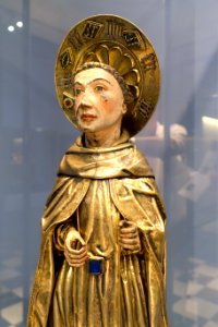 San Vincente Ferrer with praying figure of Juan de Zuniga, Master of the Order of Alcantara, view 1, c. 1460-1470 AD, silver and Granada enamels - Museo Nacional de Artes Decorativas - Madrid, Spain - DSC08040