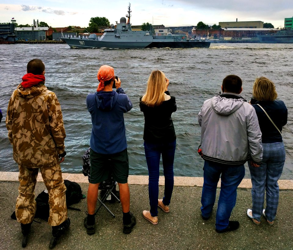 Russian NAVY ships on the Neva River in Saint Petersburg, July 24, 2020