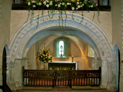 Sanctuary arch, St Nicholas, Compton