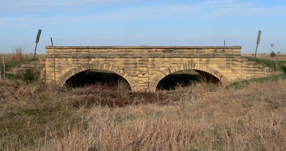 Sand Creek, CR 230 bridge, Rush Co KS, from E 1