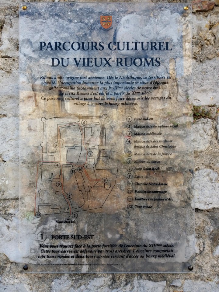 Ruoms - Fortifications - Plaque parcours culturel