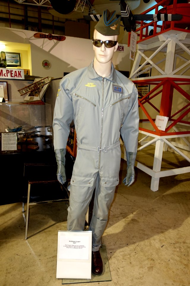 Russian flight suit, Merrill McPeak exhibit - Oregon Air and Space Museum - Eugene, Oregon - DSC09895