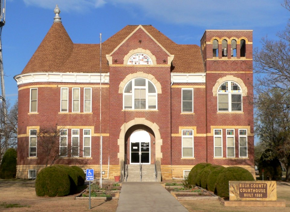 Rush County, Kansas, courthouse from E 2