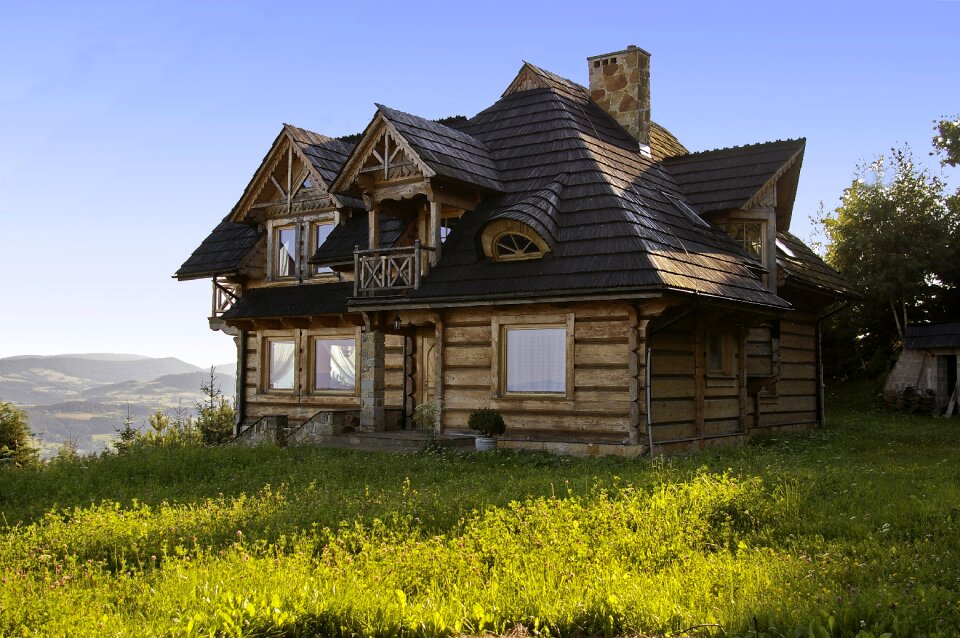 Wooden house stok view