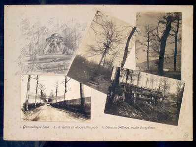 German bungalows pencil drawing