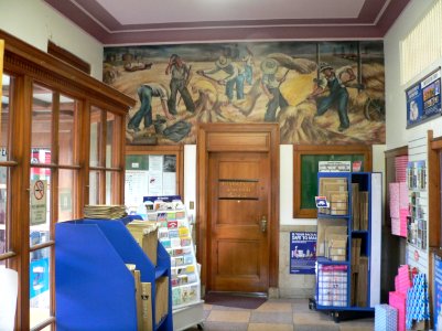 Russell, Kansas interior post office facing W 2