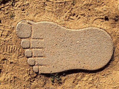 Barefoot tracks in the sand ten photo