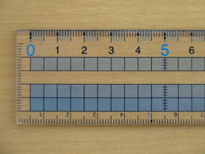 Ruler on table photo