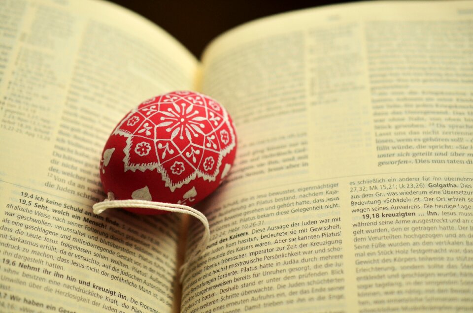 Bible easter egg painting text