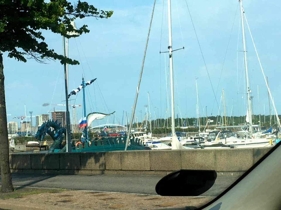 Russian Viking ship anchored in Helsinki