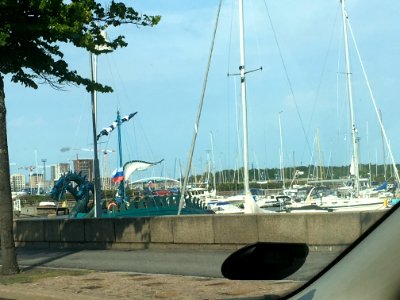 Russian Viking ship anchored in Helsinki