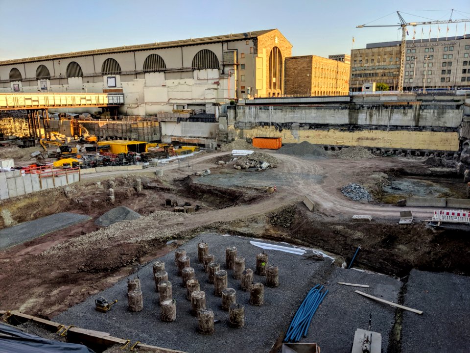 Säulen auf der Baustelle von Stuttgart 21