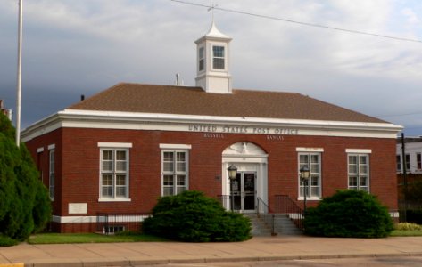 Russell, Kansas post office from SW 1