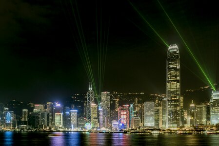 Skyscraper waterfront cityscape